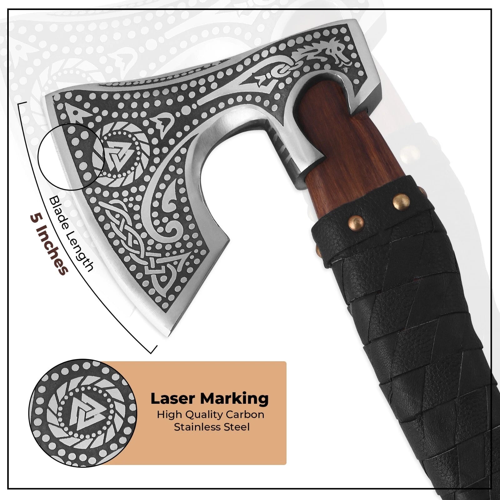 Hand-Forged Viking Style Battle Axe | 17" Decorative Axe