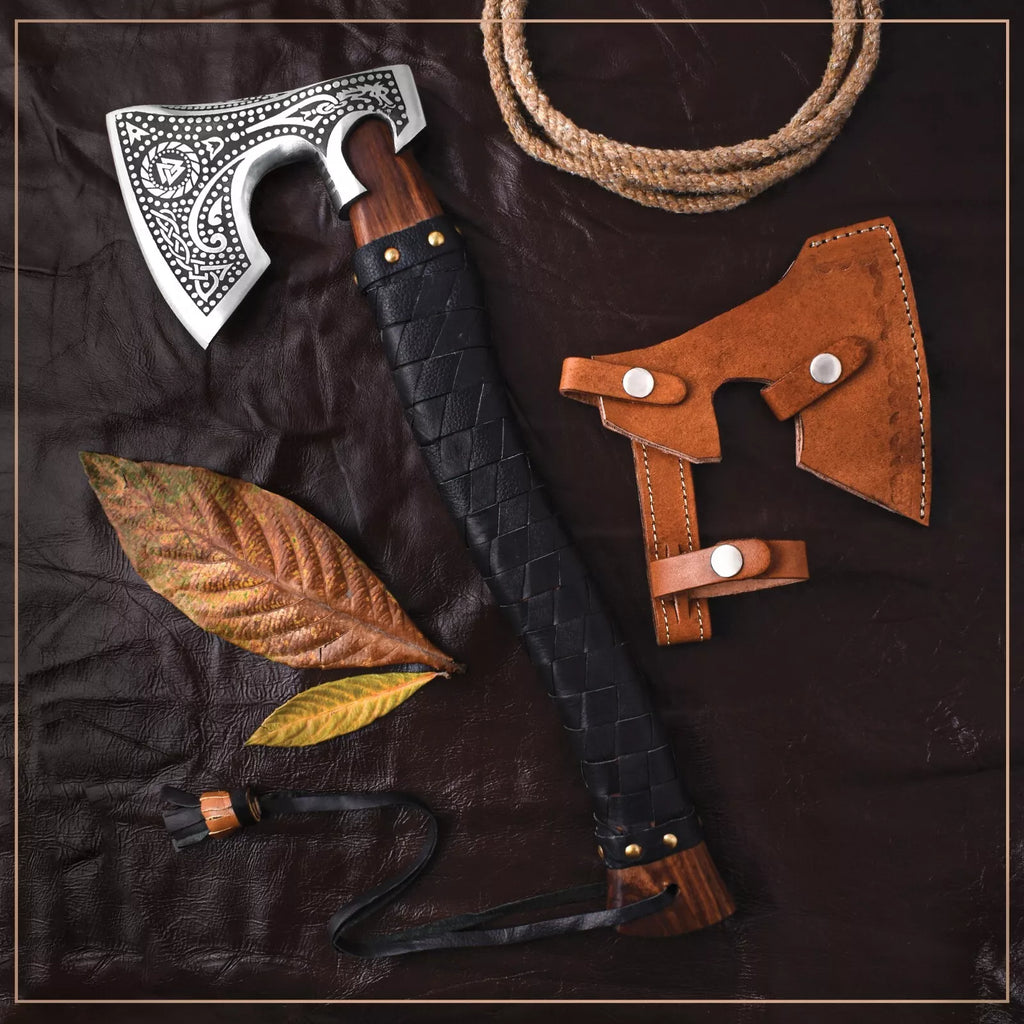 Hand-Forged Viking Style Battle Axe | 17" Decorative Axe