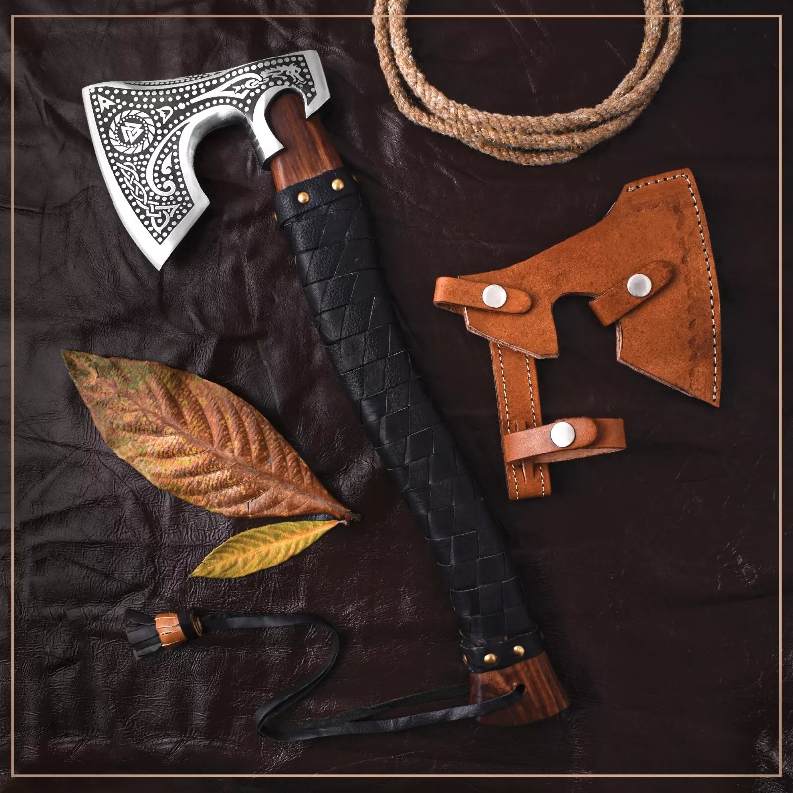 Hand-Forged Viking Style Battle Axe | 17" Decorative Axe
