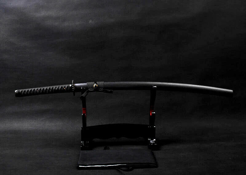 All Black Katana Battle Ready T10 Japanese Samurai Razor Sharp Functional Sword