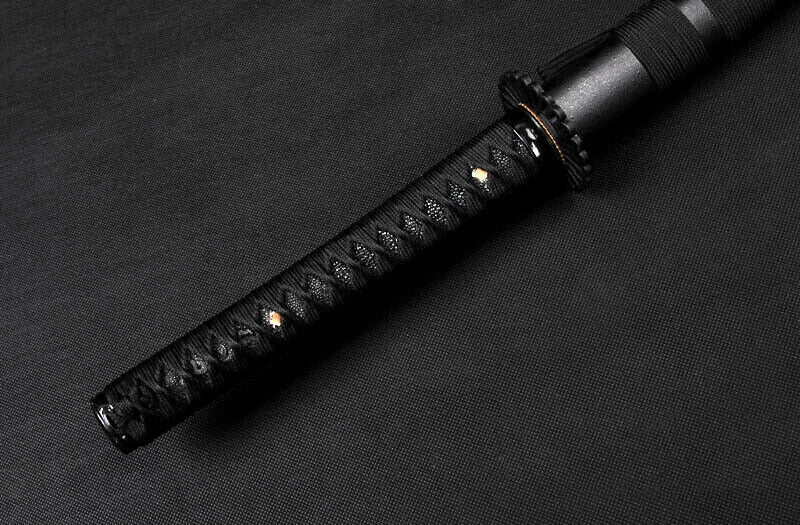 All Black Katana Battle Ready T10 Japanese Samurai Razor Sharp Functional Sword
