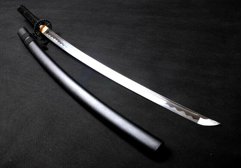 All Black Katana Battle Ready T10 Japanese Samurai Razor Sharp Functional Sword